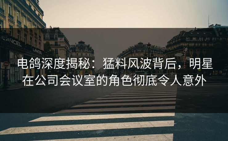 电鸽深度揭秘：猛料风波背后，明星在公司会议室的角色彻底令人意外
