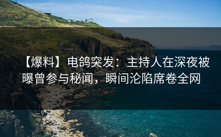 【爆料】电鸽突发：主持人在深夜被曝曾参与秘闻，瞬间沦陷席卷全网
