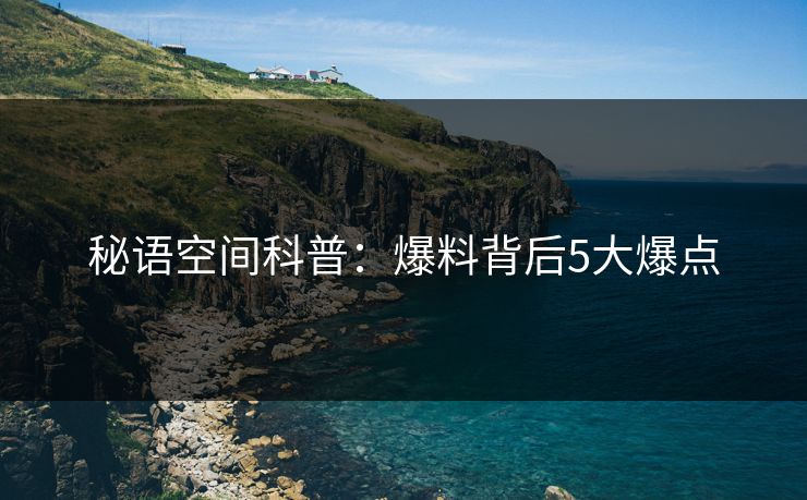 秘语空间科普：爆料背后5大爆点