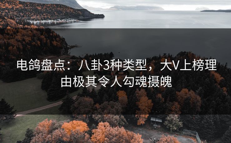 电鸽盘点：八卦3种类型，大V上榜理由极其令人勾魂摄魄