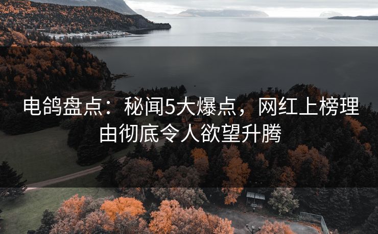 电鸽盘点：秘闻5大爆点，网红上榜理由彻底令人欲望升腾